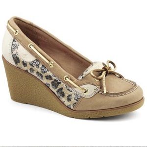 Sperry Top Sider Leopard Sequin Wedges